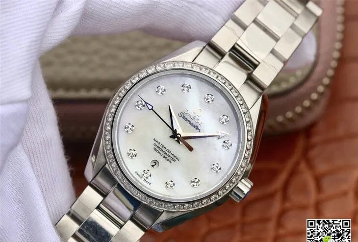 Omega Seamaster 231.15.34.20.55.002 Aqua Terra 150M 3S Factory 1:1 Best Edition Replica Watch Diamond Bezel